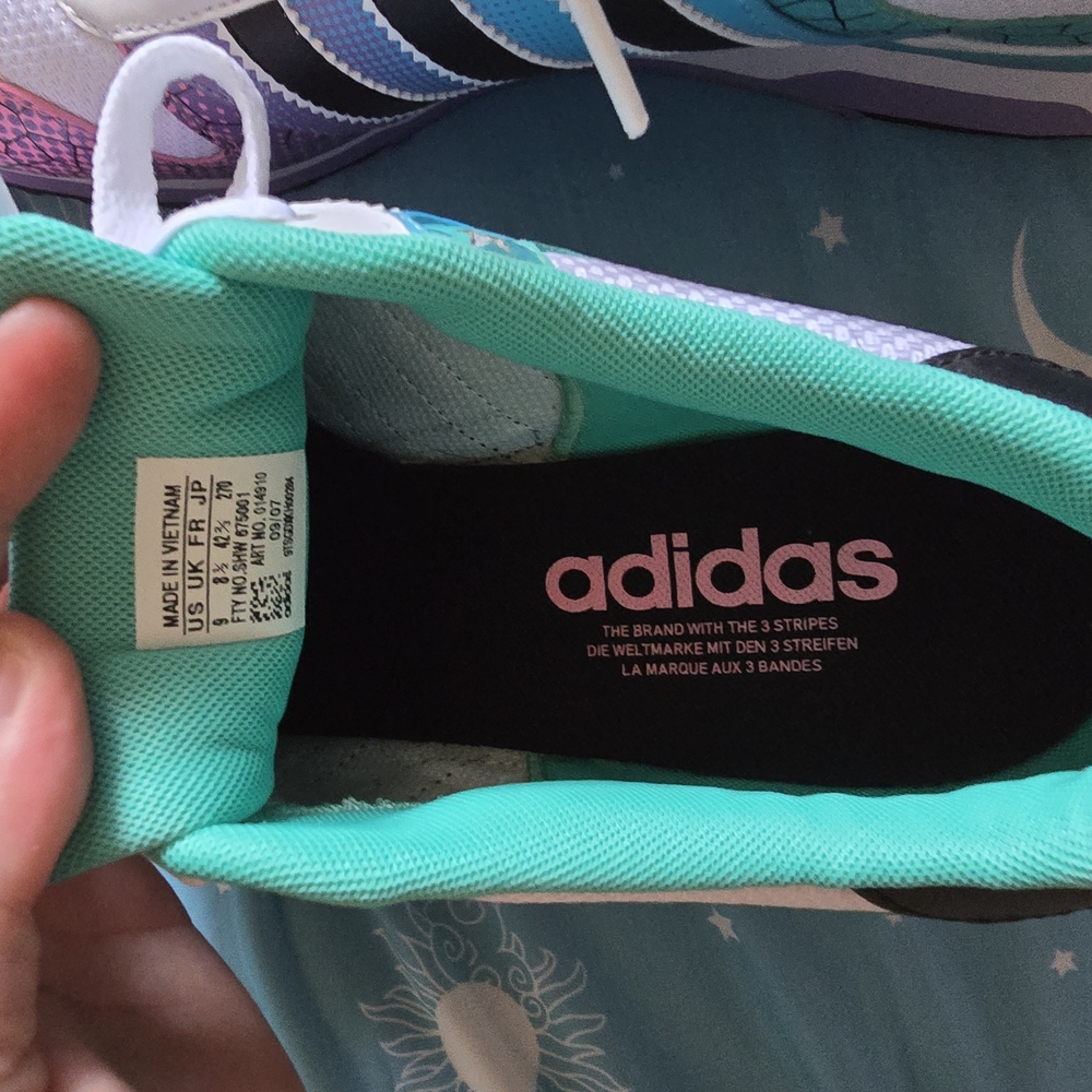 Adidas ZX 710 Women's Sneakers - Purple, Teal, Pink, w/tiny Stars - Picture 2 of 10